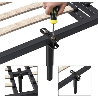 2X Patas de Cama Ajustables Retráctiles Resistente Cama Marco Central Soporte Pies Pierna Foto 1 de 4