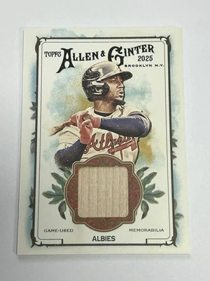 Ozzie Albies 2025 Topps Allen & Ginter Full Size Bat Relic #AGR-OA Braves KG - Image 1 of 2