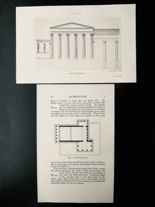 c1925 Antique Architecture Print GREECE Athens The Acropolis 2 x THE ERECHTHEUM - Picture 1 of 5