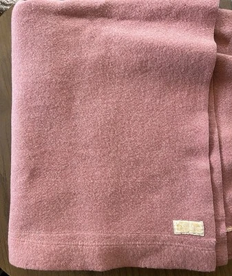 Vintage Pendleton 1930-1940 Blanket Thick Pink Solid Virgin Wool RARE 82”X71” - Image 1 of 4