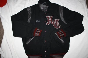 CHAQUETA UNIVERSITARIA VINTAGE STEWART & STRAUSS Letterman’s azul marino burdeos grande - Imagen 1 de 3