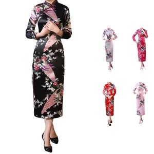Kleid für Partys schmaler Stehkragen in verschiedenen Größen Split-Design erh - Picture 1 of 20