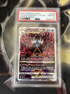 Hisuian Samurott VSTAR GG52/GG70 Crown Zenith: Galarian Gallery Holo PSA 10 - Image 1 of 2