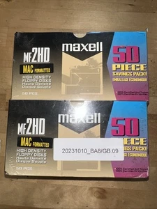 MAXELL MF2HD 3-1/2" (3.5) High Density Floppy Disks - SEALED BOX 100 MAC FORMAT - Photo 1/10