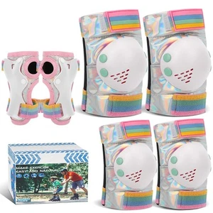 Kids Knee Pads for Girls Boys Toddler 3-8 Years Old and Elbow White  - Picture 1 of 6