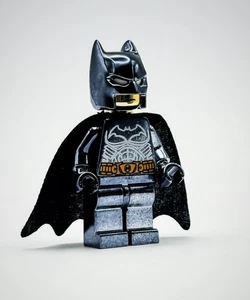 Lego Chrome Black Plated Batman open Chin Minifigure DC Superheroes New!! - Picture 1 of 3