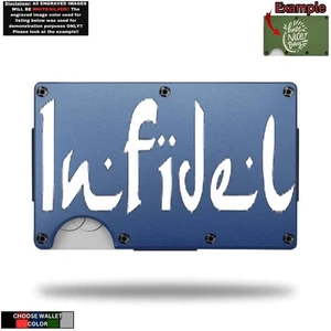 Individuelle ungläubige Geldbörse mit Lasergravur - Wählen Sie eine Brieftaschenfarbe - Bild 1 von 11