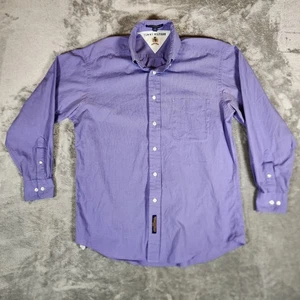 Tommy Hilfiger Shirt Men's 15 32-33 Purple Check Dress Button Up Long Sleeve - Picture 1 of 12