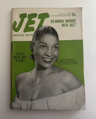 RARE JET Magazine July 22 1954 Suzette Harbin Cover VERY GOOD! Vintage History - Image 1 of 4