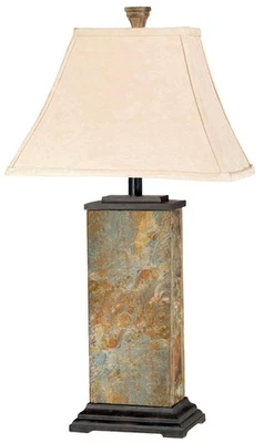 Lámpara de mesa Kenroy Home 31202 Bennington de pizarra con acabado de pizarra natural, rústica Foto 1 de 4