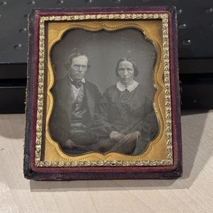 Antike 1840er Jahre Daguerreotypie 1/6 Platte halbes Gehäuse 2,75” x 3,25” - Bild 1 von 6