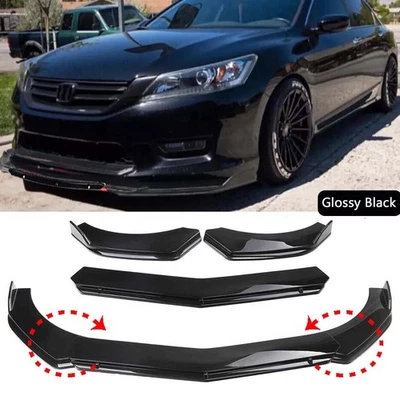 For Honda Accord Grossy Black Front Bumper Lip Chin Splitter Spoiler Body Kit Foto 1 de 4