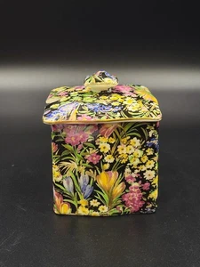 Vintage 1930s Royal Winton 'Black Crocus' Chintz Ware Marmalade Or Jam Pot - Picture 1 of 10