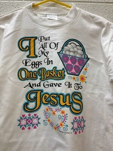 VTG 90s Jesus God Christian T Shirt Kanye Rare Single Stitch 80s Y2K - Picture 1 of 6