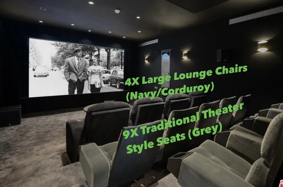 Lote de 13 asientos de cine ligeramente usados - ¡RECOGE SOLO EN LOS ANGELES 90210! Foto 1 de 4