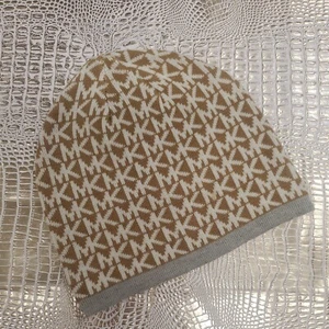 Michael Kors Beanie MK Monogram Knit Beanie Hat Brown Skully Women’s Size OSFM - Picture 1 of 6