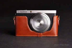 Cuero Genuino Real Media Cámara Estuche Cámara Bolso Cubierta para Fujifilm XF1 FUJI XF1 - Imagen 1 de 7