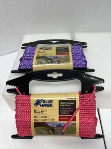 Blue Hawk 50 Ft x 5/32" Multi Purpose Poly Cord 50 lbs # 0349236 Pink & Purple - Picture 1 of 3