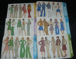 Lote de 6 Pantalones Chaquetas Camisas Vintage Años 70 Patrones Simplicidad... Talla 16 Sin Cortar - Imagen 1 de 4