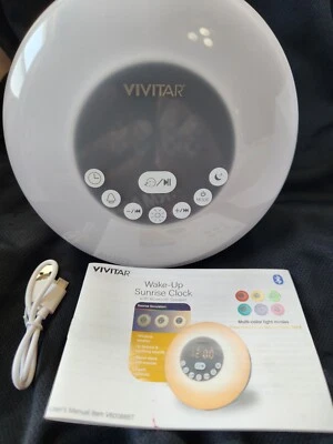 Vivitar Wake-Up Sunrise Clock with Bluetooth Speaker, Multi-color Light Mode - Image 1 of 4