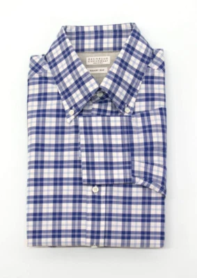 NWT Brunello Cucinelli Men Basic Fit Plaid Print Button-Down Shirt Size XL  A242 - Image 1 of 4