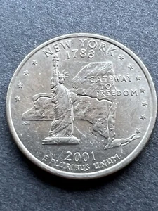 2001 New York Quarter d Mark  - Picture 1 of 9