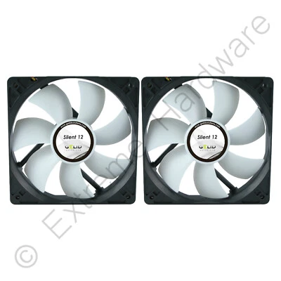 2 x Pack Gelid Solutions Silent 12 120mm Case Fans 1000 RPM 37 CFM 3-Pin - Image 1 of 4