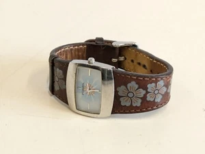 Ladies Fossil Watch JR8348 Rectangular with Floral Leather Strap (Untested) - Picture 1 of 12