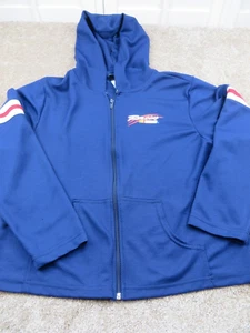 NASCAR Hoodie Womens XL Full Zip Jacket Jerry Leigh Blue VTG - Picture 1 of 6