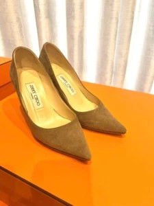 Used Jimmy Choo Pumps Heel Grey Suede EU34.5 US4.5 Japan F/S - Picture 1 of 24