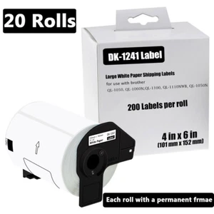 20 ROLLOS DK-1241 4" X 6" Etiquetas de envío con marco para Brother QL-1050 QL-1060N - Imagen 1 de 11