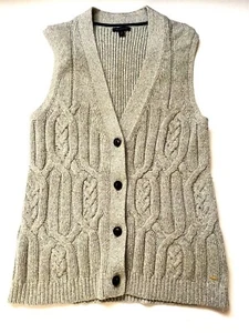 Tommy Hilfiger Womens SZ Large Knit Sweater Gray 26% Wool - Picture 1 of 10