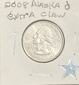2008 D Quarter Alaska error extra bear claw. - Picture 1 of 3
