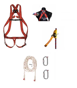 Höhensicherung Auffanggurt Klettergurt Seil 20m Seilbremse Fallschutz Karabiner - Bild 1 von 5