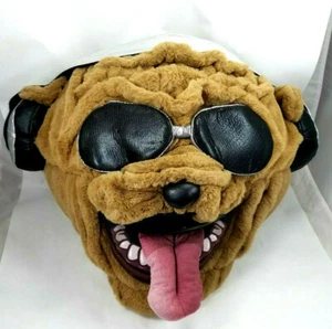 Bulldog Beat Plush Full Head DOG Mask Halloween MASCOT Costume  - Picture 1 of 3