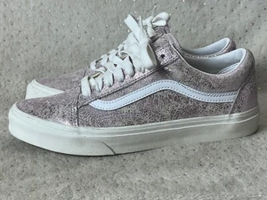 Vans OLD SKOOL Sneakers Rose Gold shoes Cracked Leather Womens Size 9 mens 7.5 - Picture 1 of 10
