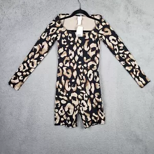 H&M Women's Long sleeve stretch unitard with short legs jumpsuit Size XS NEW - Picture 1 of 9