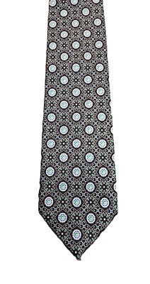 Галстук-фуляр VITALIANO PANCALDI Silk Medallion — ручная работа в Италии — 59 дюймов x 3,5 дюйма - Изображение 1 из 4