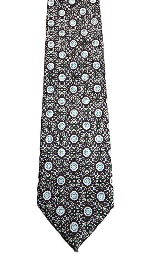 "Corbata foulard medallón de seda VITALIANO PANCALDI - Hecha a mano en Italia - 59"" x 3,5""" Foto 1 de 4