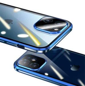 Aluminum Alloy Metal Frame Case Cover Camera Lens Protector 360° iPhone 12 13 14 - Picture 1 of 7