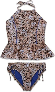 Hobie 271001 Girls' High Neck Tankini Top & Adjustable Hipster Swim Set Size 12 - Picture 1 of 2