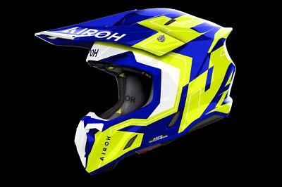 Airoh Twist 3 Dizzy Blue/Yellow Adult MX Helmet Motocross Off-Road Enduro Racing - Image 1 of 2