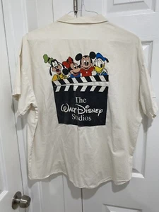 Vintage Walt Disney Studios Mickey & Friends Button Down Shirt 100% Cotton 1980s - Picture 1 of 7