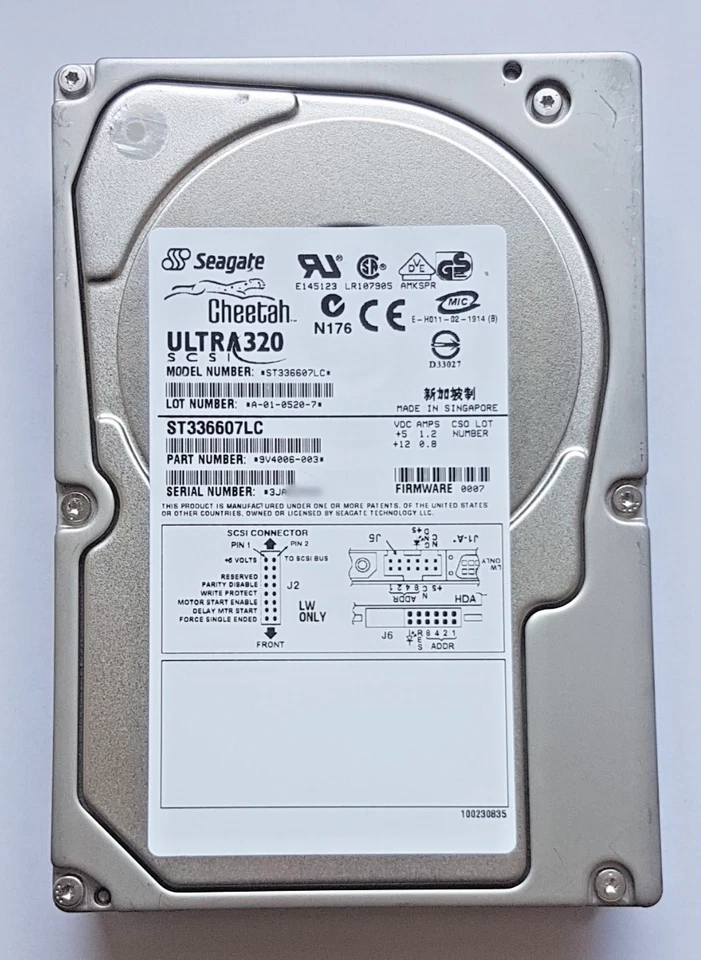37 GB Seagate Cheetah ST336607LC Ultra320 SCSI 10K 80pin 8MB HDD 3,5 " Disk - Immagine 1 di 1