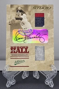 Dennis Eckersley 2005 Donruss Studio Hall Of Heroes doppia patch AUTO 4/5 - Foto 1 di 3