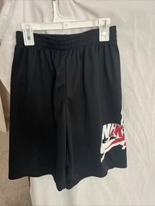 Nike Air Jordan Basketball Shorts Boy’s Large 12-13 years Black Logo Print Retro - Picture 1 of 4
