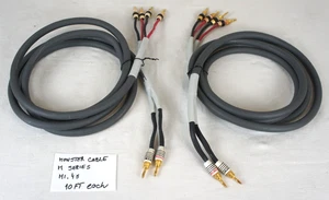 MONSTER CABLE M SERIES MI-4s BIWIRE SPEAKER CABLES - PAIR - 10 FEET EACH - Picture 1 of 10