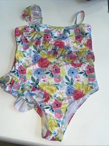 Juicy Couture Girls 7/8 Floral Ruffle One-Piece Swimsuit - Picture 1 of 9