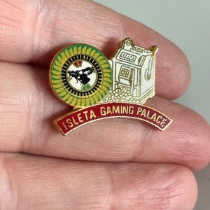 Vintage Isleta Gaming Palace Pin – Roulette Wheel & Slot Machine New Mexico - Picture 1 of 3
