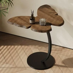 Walnut Side Table, Butterfly Shape End Table, Small Solid Wood Side Table, TV... - Picture 1 of 5